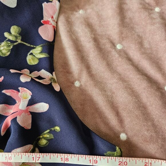 JH Jessica Howard Navy Floral Sleeveless Fit & Flare Pleated Neckline Fully Line - Picture 6 of 10